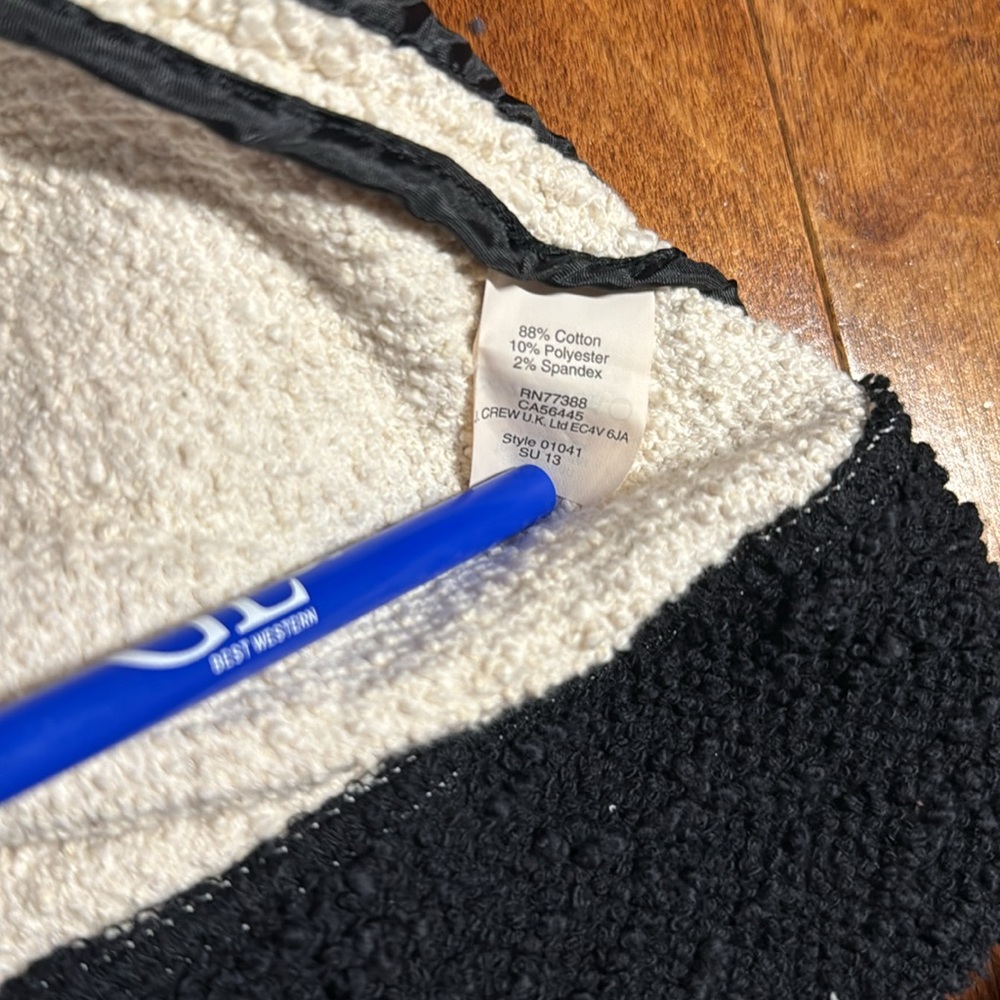 Y2K J Crew black and white preppy zip jacket. Size small. - Picture 4 of 4